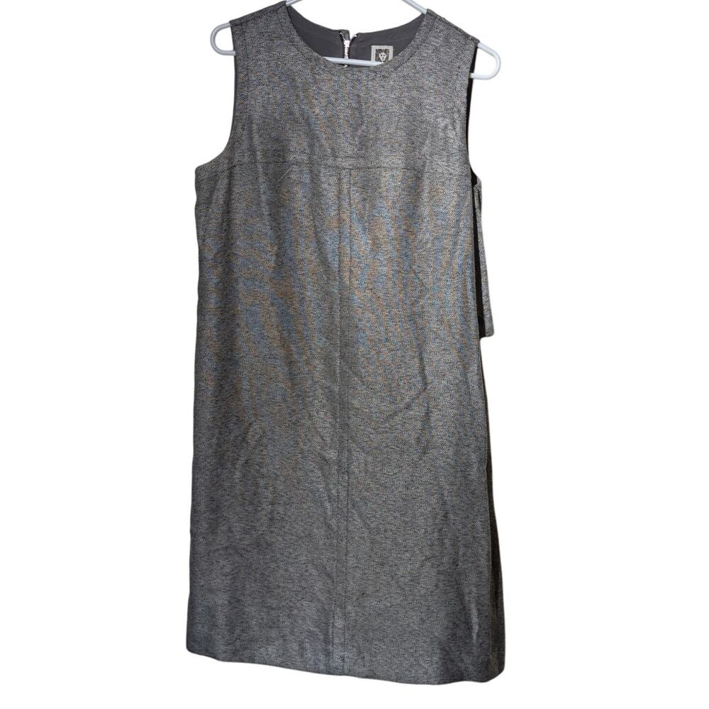 Anne Klein Gray Tweed Sleeveless Faux Wrap Button Side Jumper/Dress Womens Sz 10